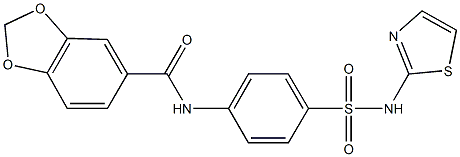 N-{4-[(1,3-thiazol-2-ylamino)sulfonyl]phenyl}-1,3-benzodioxole-5-carboxamide Struktur