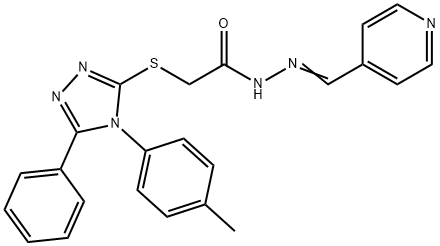 2-{[4-(4-methylphenyl)-5-phenyl-4H-1,2,4-triazol-3-yl]sulfanyl}-N'-(4-pyridinylmethylene)acetohydrazide Struktur