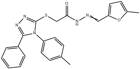 N'-[(5-methyl-2-furyl)methylene]-2-{[4-(4-methylphenyl)-5-phenyl-4H-1,2,4-triazol-3-yl]sulfanyl}acetohydrazide Struktur