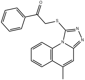 2-[(5-methyl[1,2,4]triazolo[4,3-a]quinolin-1-yl)sulfanyl]-1-phenylethanone Struktur