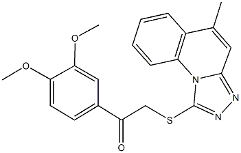 1-(3,4-dimethoxyphenyl)-2-[(5-methyl[1,2,4]triazolo[4,3-a]quinolin-1-yl)sulfanyl]ethanone Struktur