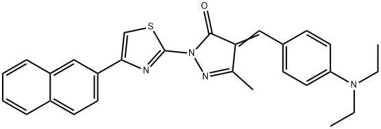 4-[4-(diethylamino)benzylidene]-5-methyl-2-[4-(2-naphthyl)-1,3-thiazol-2-yl]-2,4-dihydro-3H-pyrazol-3-one Struktur