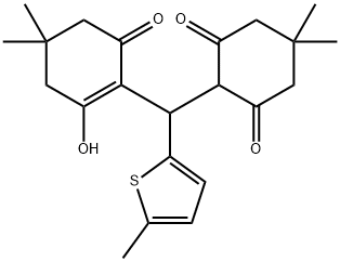 2-[(4,4-dimethyl-2,6-dioxocyclohexyl)(5-methyl-2-thienyl)methyl]-5,5-dimethyl-1,3-cyclohexanedione Struktur