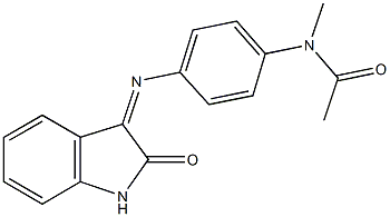 N-methyl-N-{4-[(2-oxo-1,2-dihydro-3H-indol-3-ylidene)amino]phenyl}acetamide Struktur