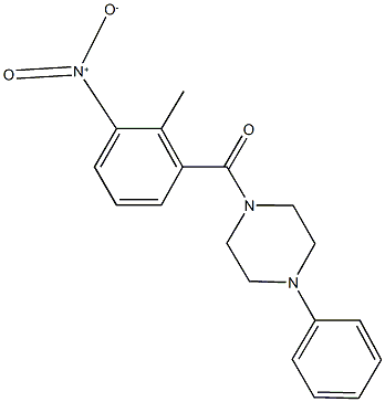 1-{3-nitro-2-methylbenzoyl}-4-phenylpiperazine Struktur