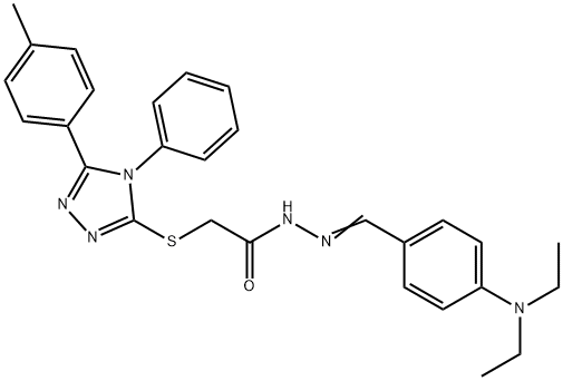 N'-[4-(diethylamino)benzylidene]-2-{[5-(4-methylphenyl)-4-phenyl-4H-1,2,4-triazol-3-yl]sulfanyl}acetohydrazide Struktur