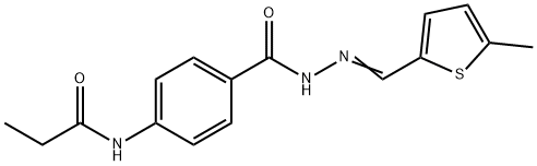 N-[4-({2-[(5-methyl-2-thienyl)methylene]hydrazino}carbonyl)phenyl]propanamide Struktur