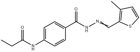 N-[4-({2-[(3-methyl-2-thienyl)methylene]hydrazino}carbonyl)phenyl]propanamide Struktur