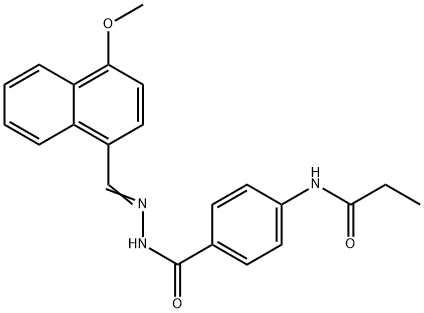 N-[4-({2-[(4-methoxy-1-naphthyl)methylene]hydrazino}carbonyl)phenyl]propanamide Struktur