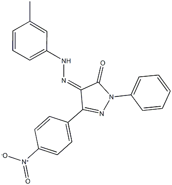 3-{4-nitrophenyl}-1-phenyl-1H-pyrazole-4,5-dione 4-[(3-methylphenyl)hydrazone] Struktur