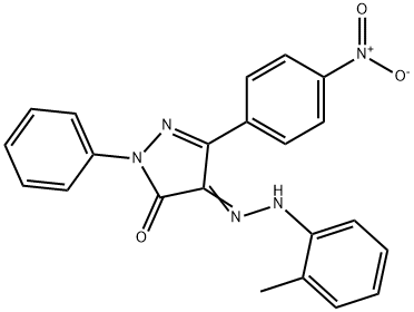 3-{4-nitrophenyl}-1-phenyl-1H-pyrazole-4,5-dione 4-[(2-methylphenyl)hydrazone] Struktur