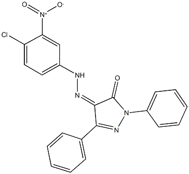 1,3-diphenyl-1H-pyrazole-4,5-dione 4-({4-chloro-3-nitrophenyl}hydrazone) Struktur