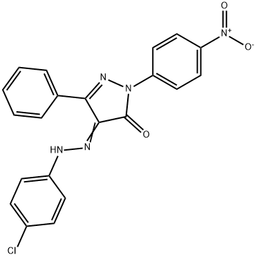 1-{4-nitrophenyl}-3-phenyl-1H-pyrazole-4,5-dione 4-[(4-chlorophenyl)hydrazone] Struktur