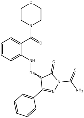 4-{[2-(4-morpholinylcarbonyl)phenyl]hydrazono}-5-oxo-3-phenyl-4,5-dihydro-1H-pyrazole-1-carbothioamide Struktur