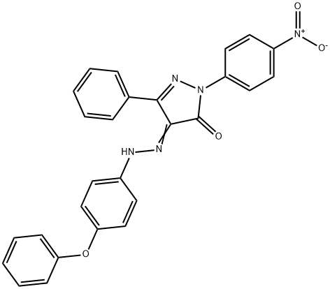 1-{4-nitrophenyl}-3-phenyl-1H-pyrazole-4,5-dione 4-[(4-phenoxyphenyl)hydrazone] Struktur