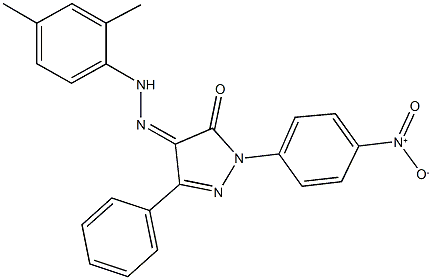 1-{4-nitrophenyl}-3-phenyl-1H-pyrazole-4,5-dione 4-[(2,4-dimethylphenyl)hydrazone] Struktur