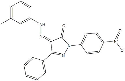 1-{4-nitrophenyl}-3-phenyl-1H-pyrazole-4,5-dione 4-[(3-methylphenyl)hydrazone] Struktur