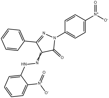 1-{4-nitrophenyl}-3-phenyl-1H-pyrazole-4,5-dione 4-({2-nitrophenyl}hydrazone) Struktur