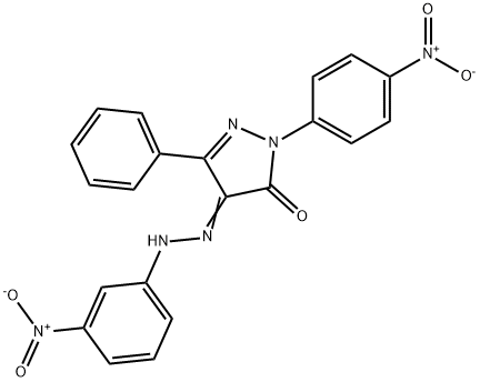 1-{4-nitrophenyl}-3-phenyl-1H-pyrazole-4,5-dione 4-({3-nitrophenyl}hydrazone) Struktur