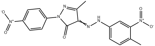 1-{4-nitrophenyl}-3-methyl-1H-pyrazole-4,5-dione 4-({3-nitro-4-methylphenyl}hydrazone) Struktur