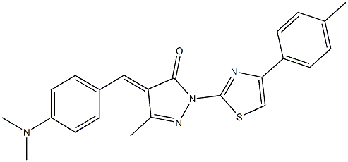 4-[4-(dimethylamino)benzylidene]-5-methyl-2-[4-(4-methylphenyl)-1,3-thiazol-2-yl]-2,4-dihydro-3H-pyrazol-3-one Struktur