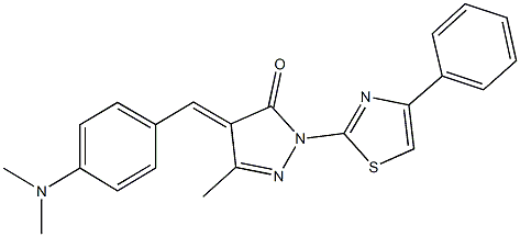 4-[4-(dimethylamino)benzylidene]-5-methyl-2-(4-phenyl-1,3-thiazol-2-yl)-2,4-dihydro-3H-pyrazol-3-one Struktur