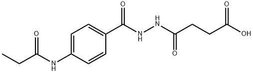 4-oxo-4-{2-[4-(propionylamino)benzoyl]hydrazino}butanoic acid Struktur