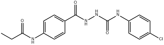 N-(4-chlorophenyl)-2-[4-(propionylamino)benzoyl]hydrazinecarboxamide Struktur