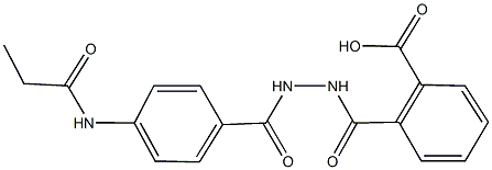 2-({2-[4-(propionylamino)benzoyl]hydrazino}carbonyl)benzoic acid Struktur