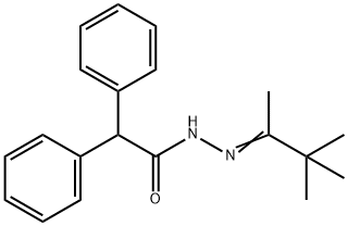 2,2-diphenyl-N'-(1,2,2-trimethylpropylidene)acetohydrazide Struktur