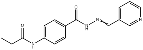 N-(4-{[2-(3-pyridinylmethylene)hydrazino]carbonyl}phenyl)propanamide Struktur