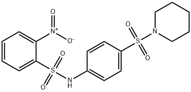 2-nitro-N-[4-(piperidin-1-ylsulfonyl)phenyl]benzenesulfonamide Struktur