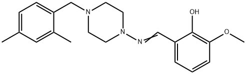 2-({[4-(2,4-dimethylbenzyl)-1-piperazinyl]imino}methyl)-6-methoxyphenol Struktur