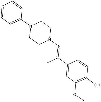 2-methoxy-4-[N-(4-phenyl-1-piperazinyl)ethanimidoyl]phenol Struktur