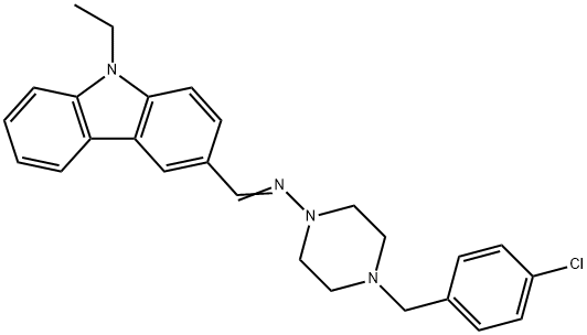 N-[4-(4-chlorobenzyl)-1-piperazinyl]-N-[(9-ethyl-9H-carbazol-3-yl)methylene]amine Struktur