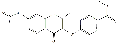 methyl 4-{[7-(acetyloxy)-2-methyl-4-oxo-4H-chromen-3-yl]oxy}benzoate Struktur