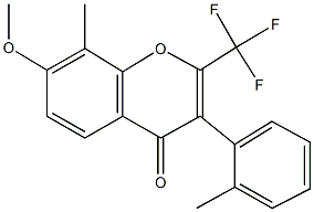 7-methoxy-8-methyl-3-(2-methylphenyl)-2-(trifluoromethyl)-4H-chromen-4-one Struktur