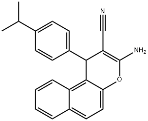 3-amino-1-(4-isopropylphenyl)-1H-benzo[f]chromene-2-carbonitrile Struktur