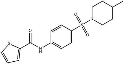 N-{4-[(4-methyl-1-piperidinyl)sulfonyl]phenyl}-2-thiophenecarboxamide Struktur