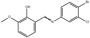 2-{[(4-bromo-3-chlorophenyl)imino]methyl}-6-methoxyphenol Struktur