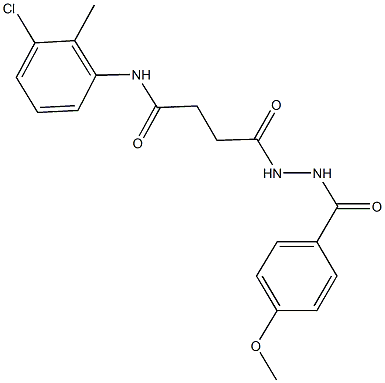 N-(3-chloro-2-methylphenyl)-4-[2-(4-methoxybenzoyl)hydrazino]-4-oxobutanamide Struktur