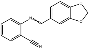 2-[(1,3-benzodioxol-5-ylmethylene)amino]benzonitrile Struktur