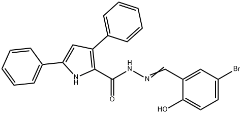 N'-(5-bromo-2-hydroxybenzylidene)-3,5-diphenyl-1H-pyrrole-2-carbohydrazide Struktur