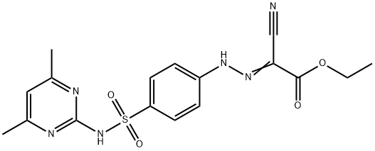 ethyl cyano[(4-{[(4,6-dimethyl-2-pyrimidinyl)amino]sulfonyl}phenyl)hydrazono]acetate Struktur