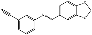 3-[(1,3-benzodioxol-5-ylmethylene)amino]benzonitrile Struktur