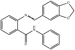 2-[(1,3-benzodioxol-5-ylmethylene)amino]-N-phenylbenzamide Struktur