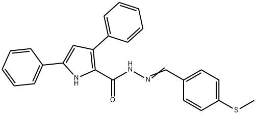 N'-[4-(methylsulfanyl)benzylidene]-3,5-diphenyl-1H-pyrrole-2-carbohydrazide Struktur