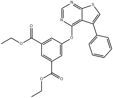 diethyl 5-[(5-phenylthieno[2,3-d]pyrimidin-4-yl)oxy]isophthalate Struktur