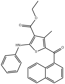 ethyl 2-anilino-4-methyl-5-(1-naphthoyl)-3-thiophenecarboxylate Struktur