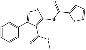 methyl 2-(2-furoylamino)-4-phenyl-3-thiophenecarboxylate Struktur